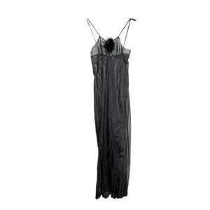 Vintage Black Sheer Sleeveless Long Nightgown M